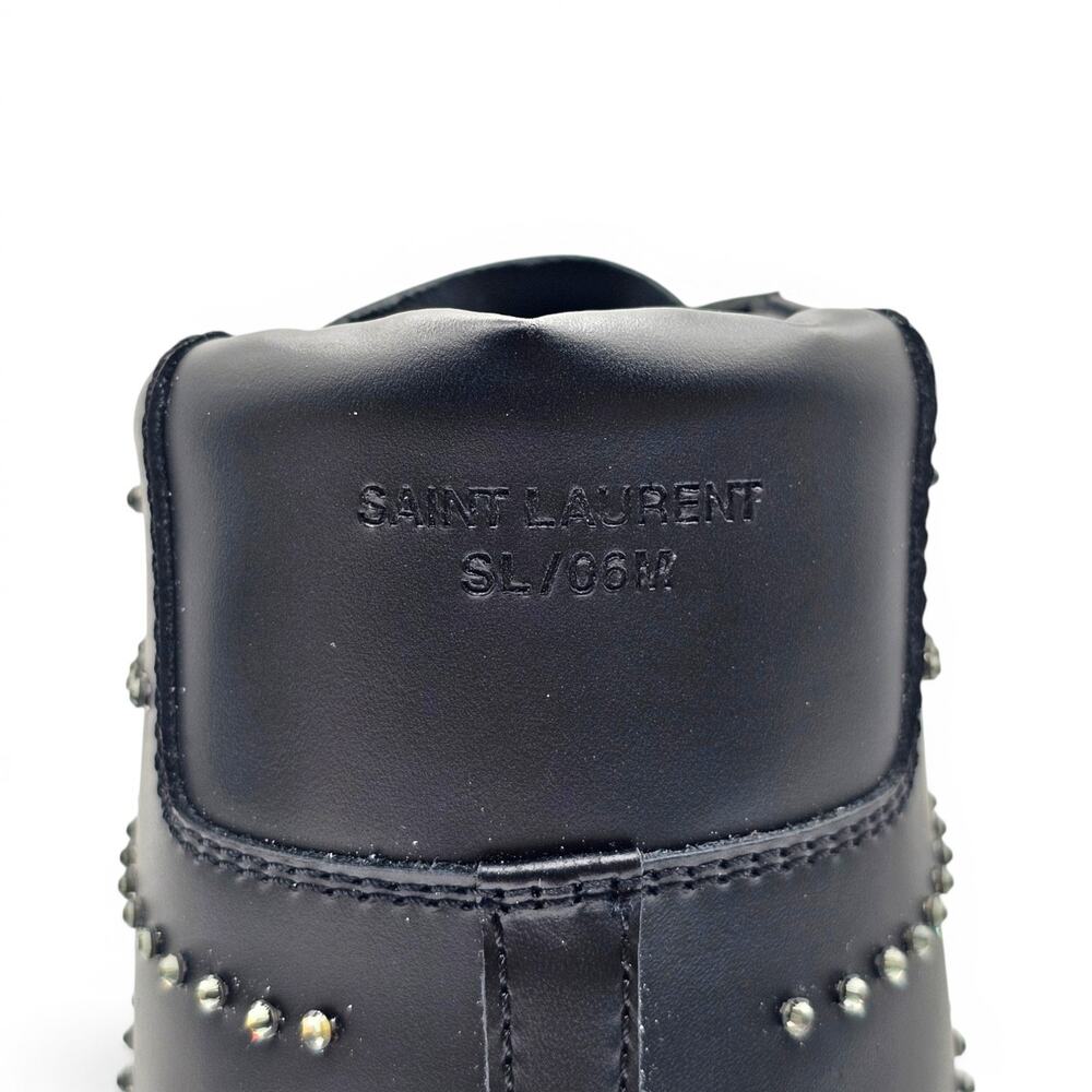 Saint Laurent Court Hi Top Women's Sneakers Studded Black SL/06M - Picture 8 of 9